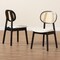 Baxton Studio Tarana Mid-Century Modern Cream Fabric and Black Finished Wood 2-Piece Dining Chair Set 234-2PC-13297-ZORO - alternate 2